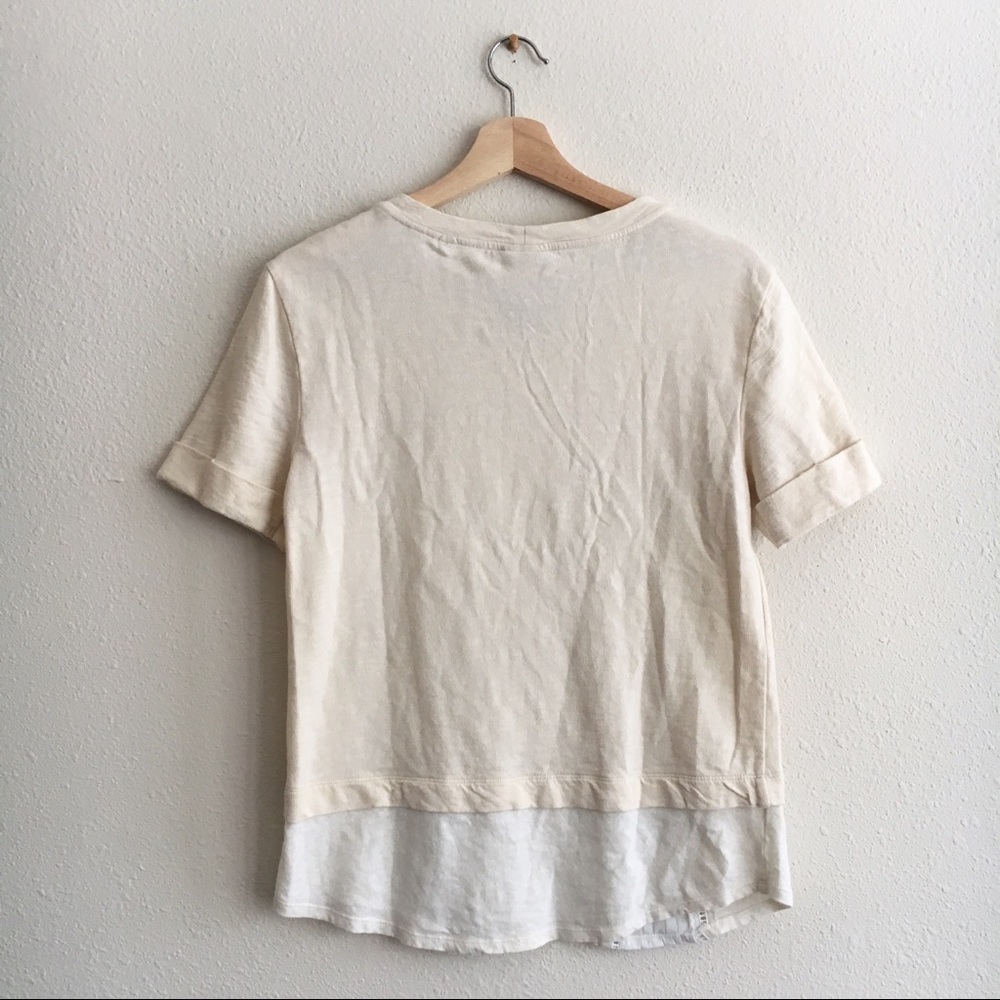 Anthro Dolan Top Layered Sweatshirt Short Sleeves - Picture 5 of 8